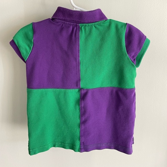 Ralph Lauren Toddler Color Block Polo - Green and Purple - Size 3/3T - Picture 3 of 6